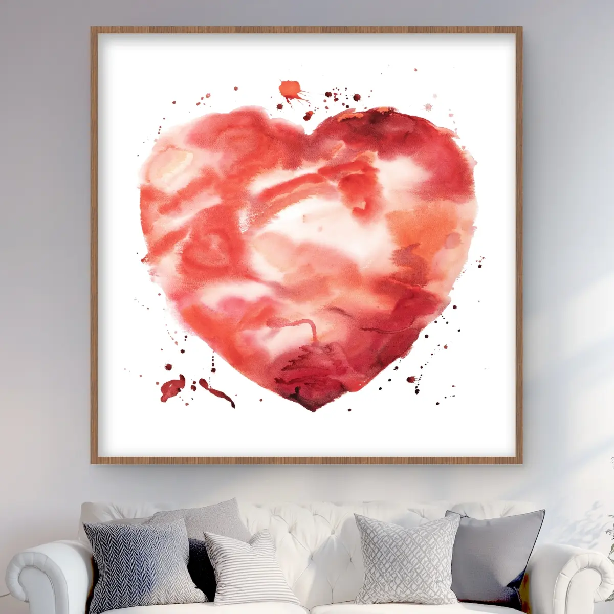 212 MAIN Romantic Matted Heart-Shape Framed Print Wall Artwork, 48x48 in. Artistic Photo, Sweet Home Decoration, Wedding Gift, Adds Love and Elegance, Long Lasting (C1FM484861RKAE)