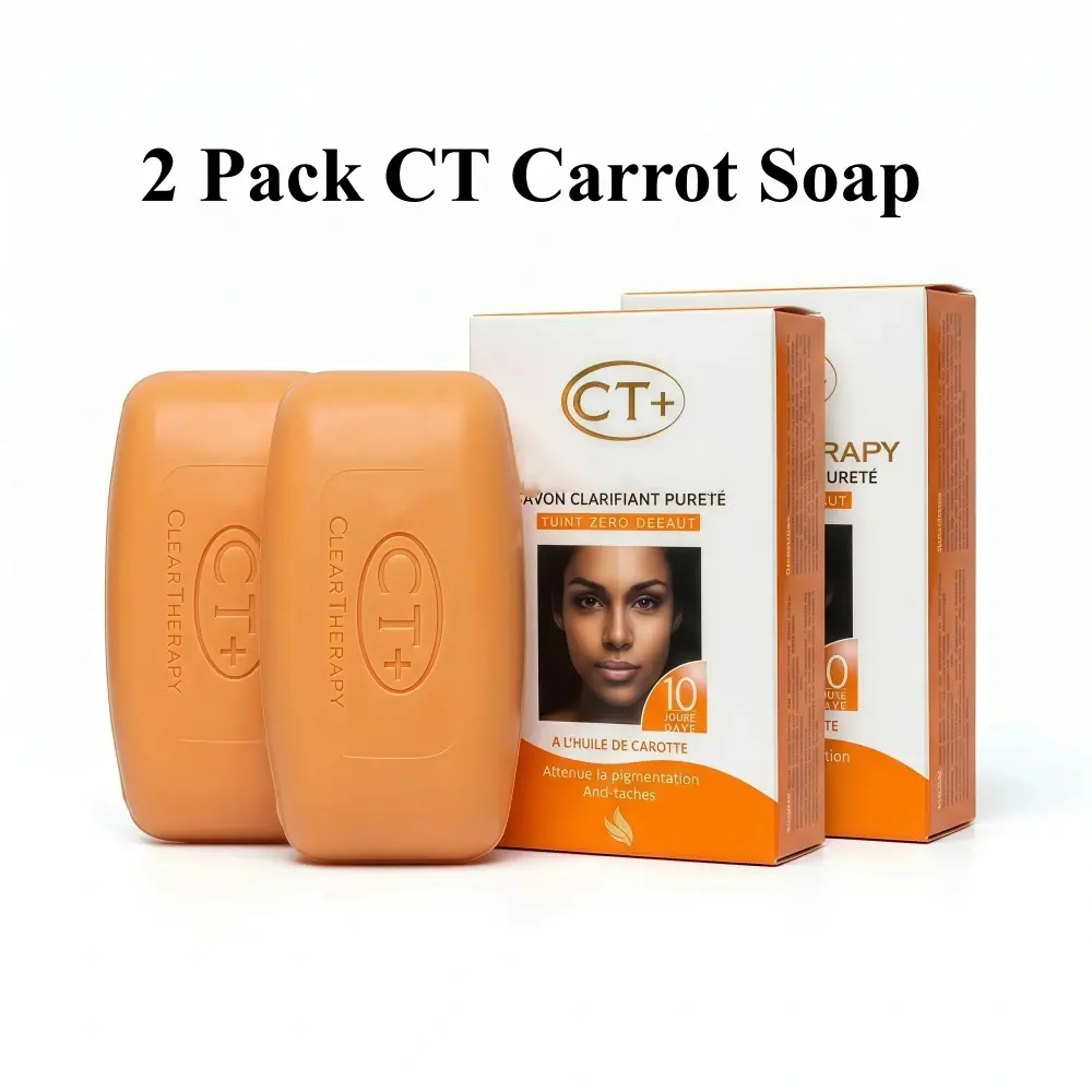 2 Pack CT Carrot Soap 175g Each 6.2oz, Carrot Oil Bar Soap for Face & Body, Deep Cleansing Moisturizing Facial Cleansing Bar for All Skin Types