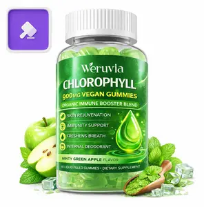 $1 AUCTIONS Chlorophyll Gummies – Super Greens Blend with Wheatgrass, Seaweed, Apple Cider Vinegar, Elderberry, Echinacea, Zinc & Vitamins D3, C, E, B12 – 60 Gummies