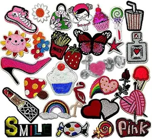 Patches - ️30pcs Random Assorted Styles Embroidered Patch Sew On/Iron On Patch Applique Clothes Dress Plant Hat Jeans Sewing Flowers Applique DIY Accessory (Assorted-Style 3) (Mix, Mix)