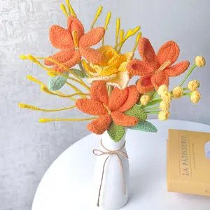 Handmade Crochet Tulip Bouquet: Forever Flower Arrangement, Home Decor