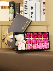 Valentine's Day Gift Set, Romantic Rose Scented Soap Flower Box, Soap Roses Bouquet, Perfect Present for Her, 2026 Valentine Special Edition