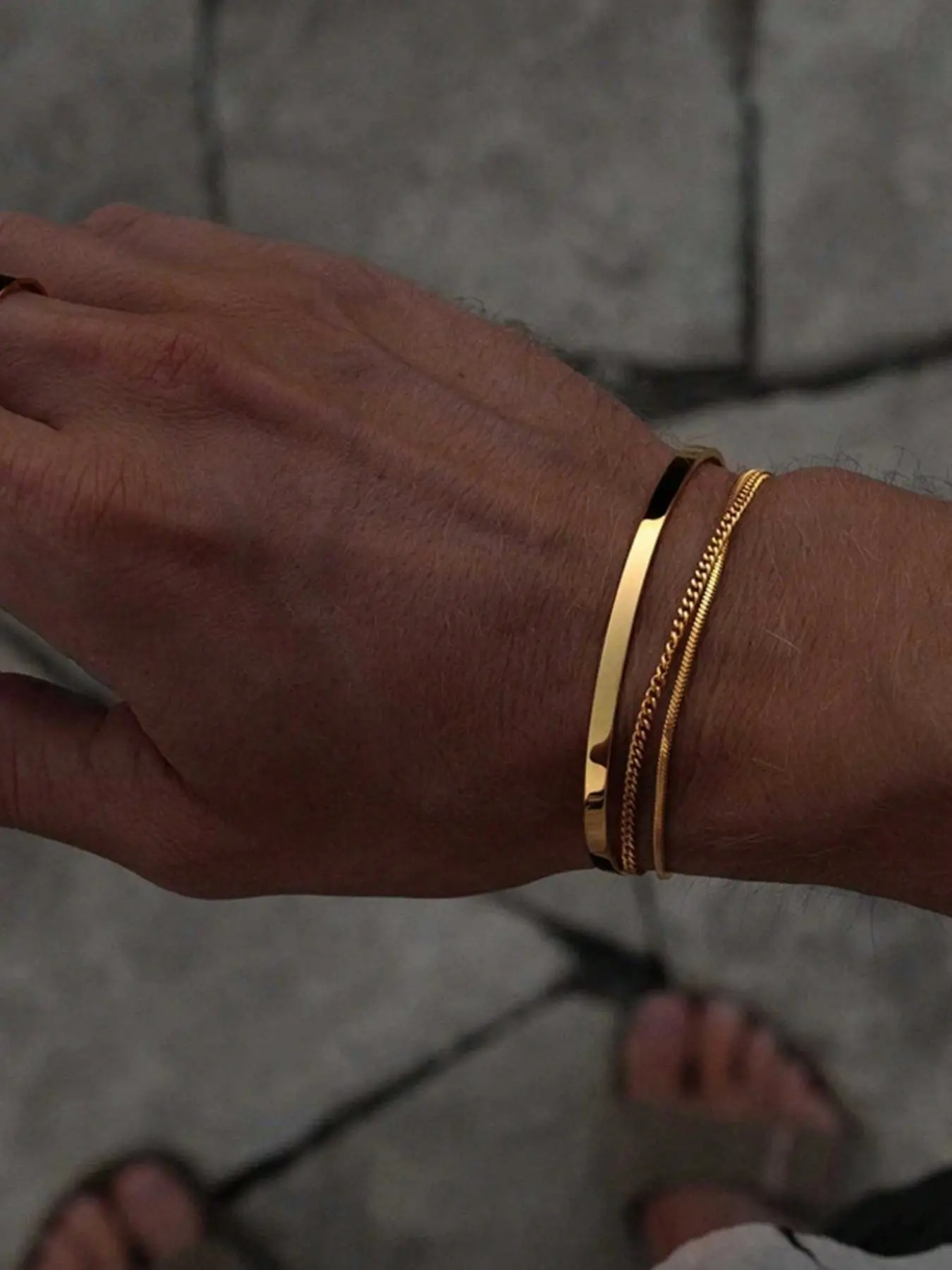 C-shape Bangle Bracelet Set, Couples Bracelet Set, Trendy Bracelet, Fashionable Bangles, Fashionable Accessory for Men, Suitable for Father's Day, Valentine's Day, Boyfriend Birthday Gift, Trendy Stack Bangle, Bangles Bracelets Set