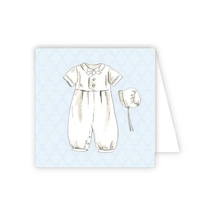 Christening Outfit Blue Enclosure Card