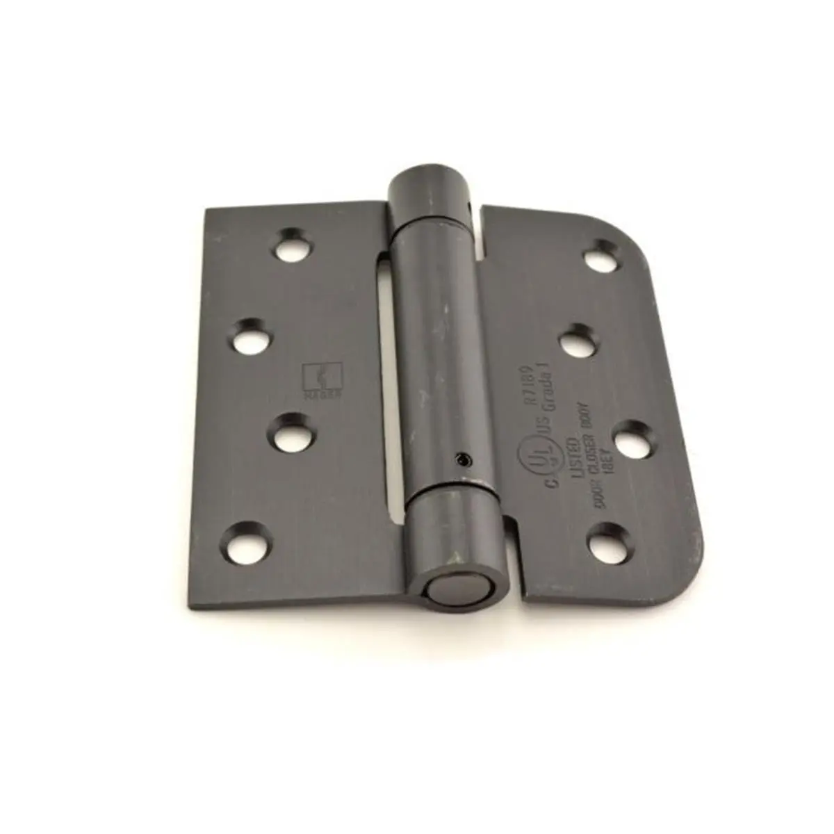 212 MAIN Forged Steel Hinge, 4x4 in. Square Shape with 0.625 in. Radius Corners, Full Mortise Residential Hinge with Staggered Holes, No. 170481 Matte Antique Bronze, Forged Steel Hinges