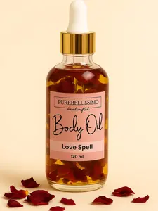 PureBellissimo Love Spell Body Oil 120 ml - Handcrafted for Radiant Skin, Lightweight Glow & Soft Texture, Ideal for Daily Use