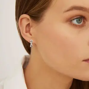 Full VVS1 Moissanite GRA Certified Infinity Stud Earrings 925 Sterling Silver