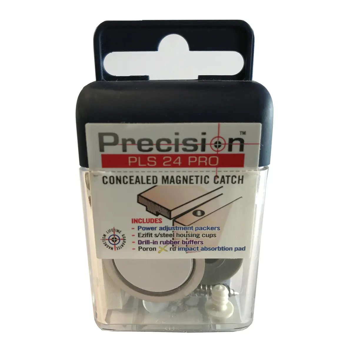 Precision Lock PLS24PRO-BLK Magnetic Catch with Adjustable Strength, Black