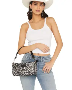 Wrangler Women's Boot Barn Leopard Print Shoulder Bag With Chain - Shy04-8633 Lp-Bk
