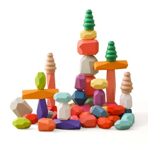 Wooden Forest Long Strip Stackable Toy, Stacking Puzzle Game, Educational Wooden Blocks for Kids, Fun Learning Activity, Stacking Building Blocks