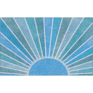 Blue Boho Outdoor Door Mat Doormat, Blue Boho Welcome Door Mats Doormat Outdoor Indoor Entrance, Indoor Door Mats for Entryway, 17x30