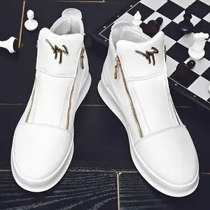 Lace-Up British Style for All-Season Versatility, Outdoor & Casual Attire, High Top Sneakers, Training Closed Trainer Sports Shoes Runner Boy Athletic Running Black Footwear