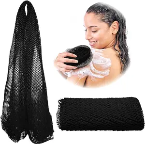 African Net Sponge, Authentic, Real, Black Owned, Exfoliating Bath Wash Cloth, Long Sponge, Body Exfoliator, Sapo, Shower Bath Accessories, Back Foot Scalp Scrub, Flat Dead Skin Remover