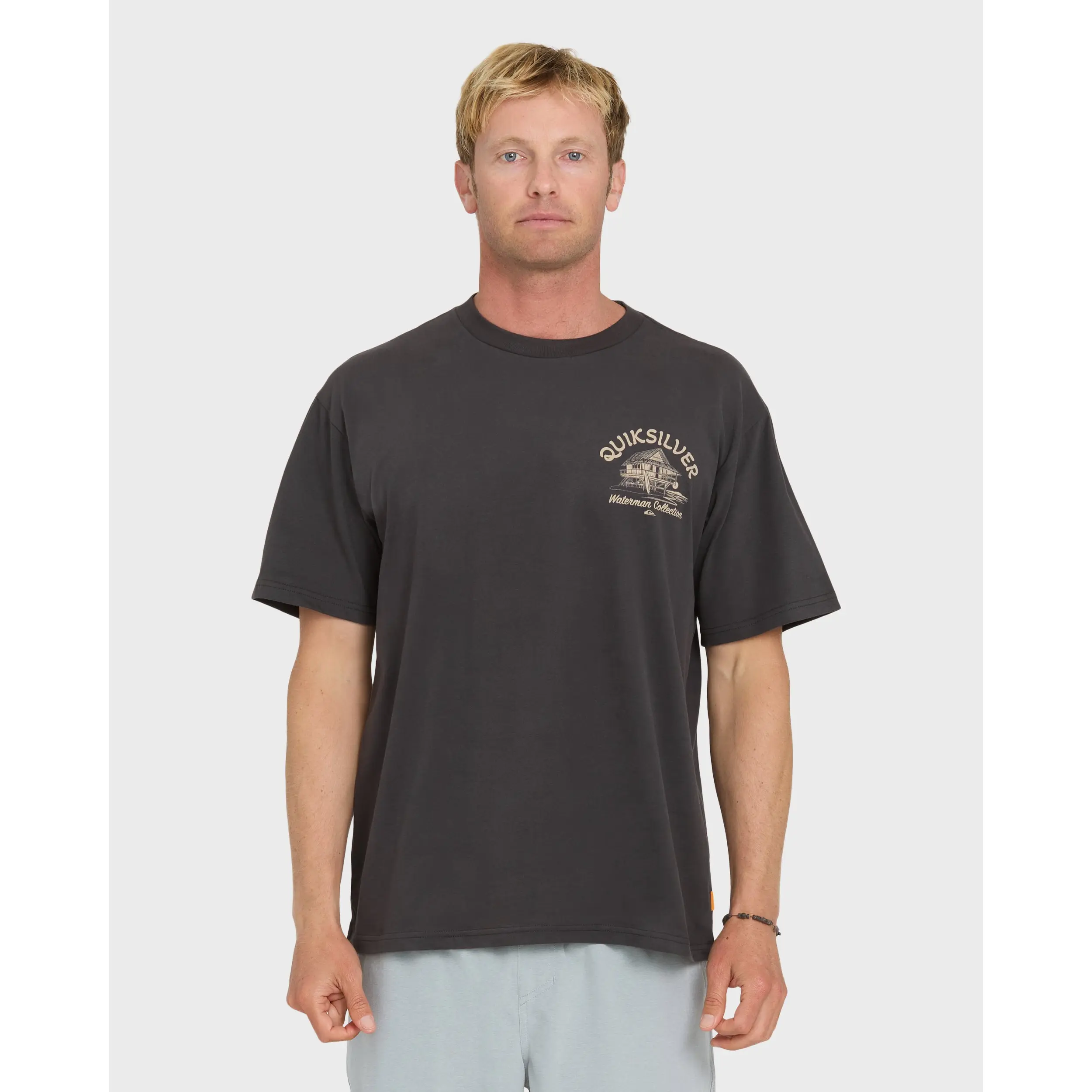 Quiksilver | Waterman Tiki Hut Short Sleeve Cotton T-Shirt | Graphic Print Breathable | Everyday Wear