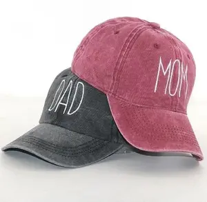 MOM & DAD Letters Embroidery Black & Red Baseball Caps, Parent/Gender Reveal Hat5
