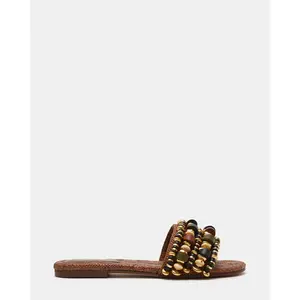 Steve Madden MARIKA BEADS BROWN RAFFIA