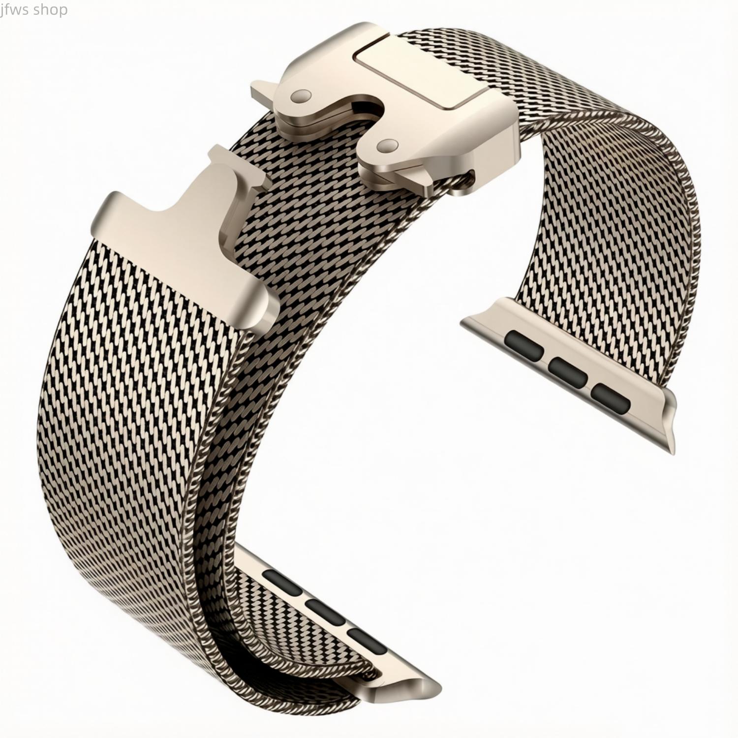 Men's Metal Wearable Accessory - iWatch Titanium Stainless Steel Mesh Band, Adjustable Strap with Secure Parachute Buckle for Ultra 2, Series 5-10, 42/44/45/46/49Mm Smartwatches, Elevate Your Style for Fitness, Casual Outings