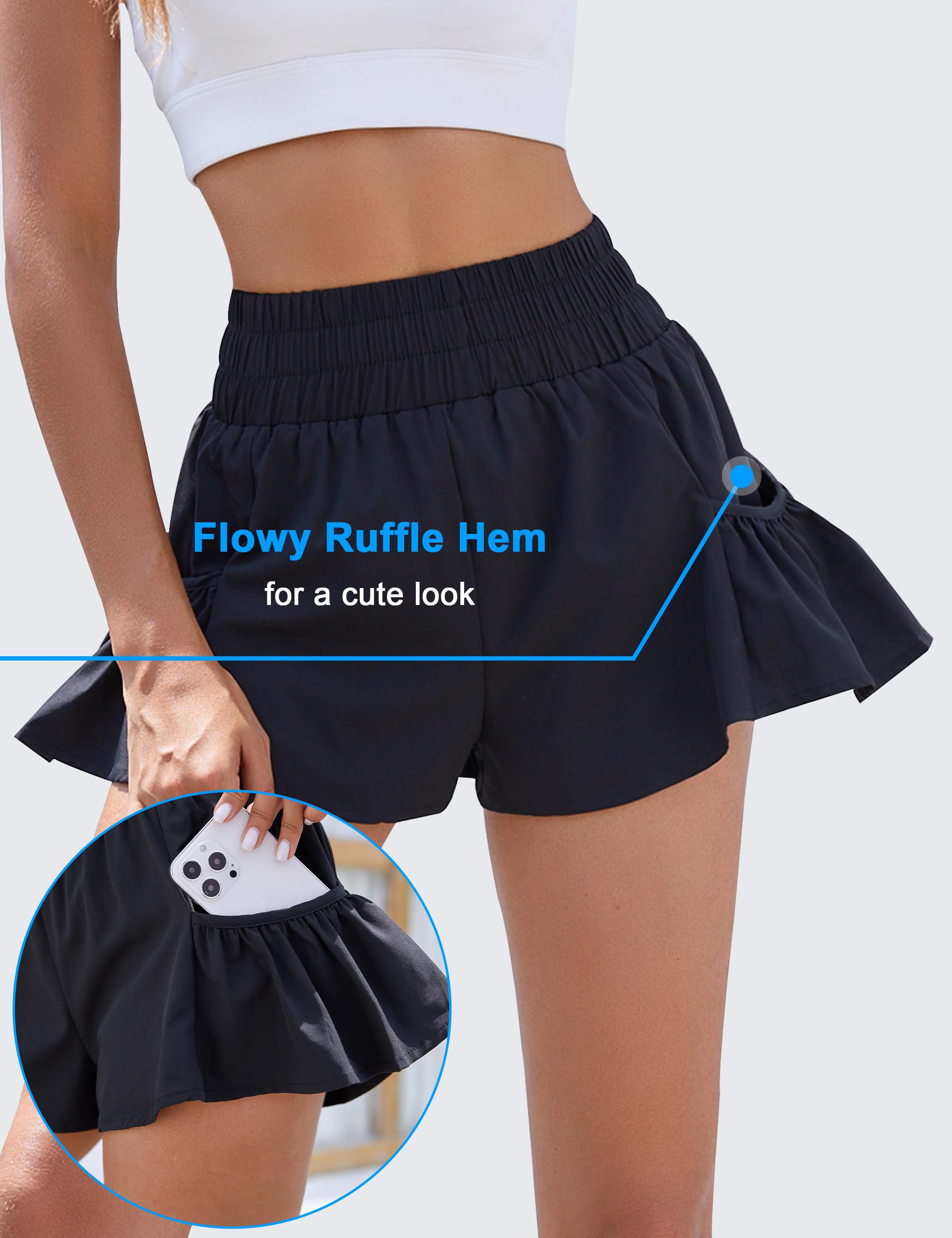 BMJL Womens High Waisted Shorts Athletic Running Shorts Workout Gym Quick Dry Flowy Shorts with Pockets