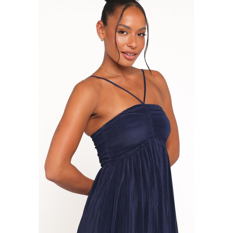 Polly Halterneck Maxi Dress - Navy