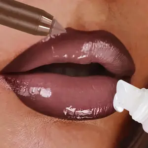 2-Piece Lip Liner and Gloss Set, Waterproof Shiny Moisturizing Natural Lip Color, Long-Lasting Lip Makeup, Perfect for Daily Use