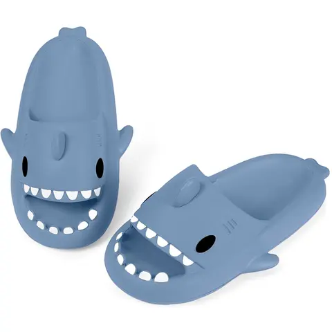 KUKTO Kids' Fun EVA Beach Slippers, 10-11 Years Casual Slide, 1.57in Cushioned Thick Sole Flat Heel Open Toe Slip-On Cartoon Footwear for Shower Pool