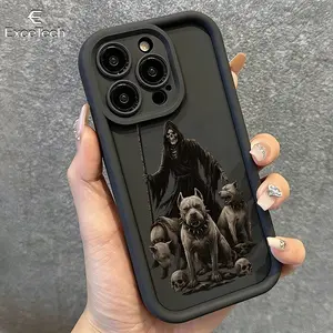 Dark AlphaPhone Case for iPhone17/11/12/13/14/15Pro/16Pro Max for Samsung Galaxy S26 Ultra/S25/S24/S23/S22Plu Precise craftsmanship, tight fit, comprehensive protection