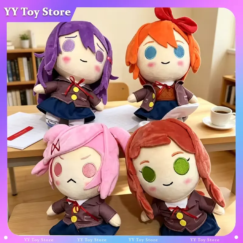 In Stock】 Doki Doki Literature Club Plush Doll Ddlc Anime Game Stuffed Toy Monika Sayori Yuri Natsuki Figure Collectible Gift
