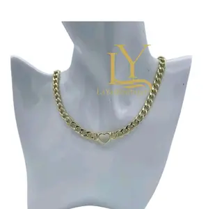 LaYaiBoutique #1628 Choker 14k Gold Plated Necklace with Heart Charm HIGH QUALITY Jewelry