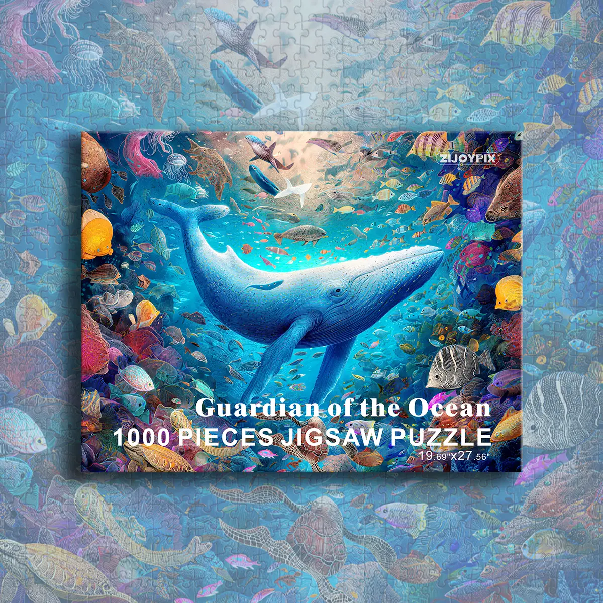 1000-Piece Ocean Guardian Dolphins Jigsaw Puzzle for Adults - Creative Art Puzzles Gift for Cozy Hobbies, Colorful Challenging Family Activity
