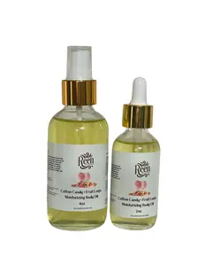 Reen Cotton Candy + Fruit Loops Moisturizing Body Oil 4oz & 2oz Aroma Fragrance Argan Jojoba Sunflower Nourishing Gentle Daily Use