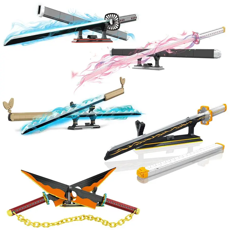Sword Shape Building Blocks Set, 1 Set Anime Character Sword Model, Home Desktop Ornament, Suitable for Enthusiasts Collection, Birthday Gift, Gift for Her, Men's Gift, Anime Toys, Decoration