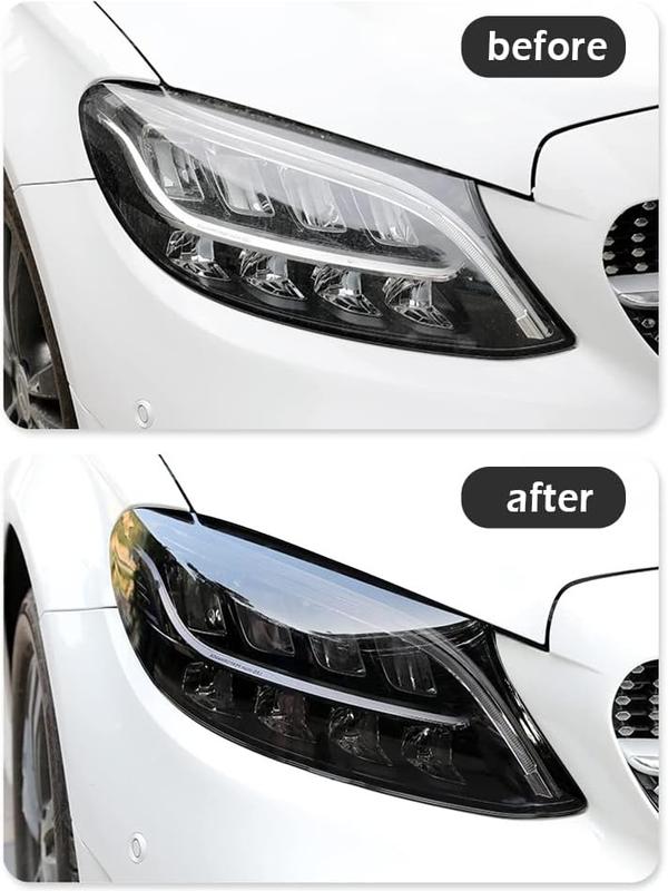 1 X 5ft Car Light Tint Film, with Squeegee & Cutter Cuttable&Stretchability Car Headlight Taillight Fog Light Vivid Vinyl Wrap Protector,Non-Marking Self-Adhesive Decals Car Decor Red/Black/Blue