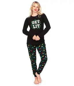 Women's Get Lit Crew Neck Pajama Set