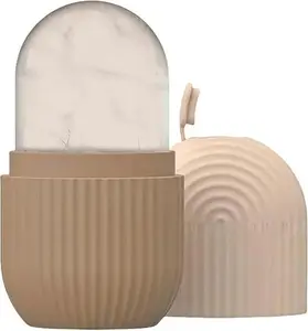 Silicone Face Ice Mold Skin Care Beauty Ice Facial Roller Face Massager Ice Trays Ice Globe Balls-Brown·