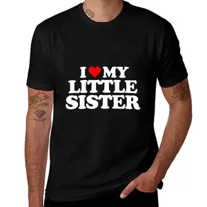 SummitRush Cotton I Love My Little Sister - Heart Fun Gift T-shirt Gift Unisex T-shirt
