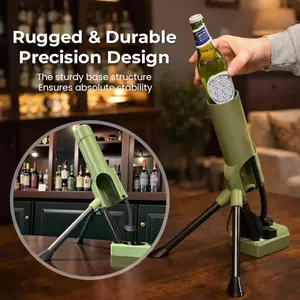 Best Unique Gift Idea，Funny Cap Launching Beer Opener Hands-Free Tactical Cap Launcher Opener, Sturdy Mortar Design, Fun Party Toy, Must-Have Gadget for Men