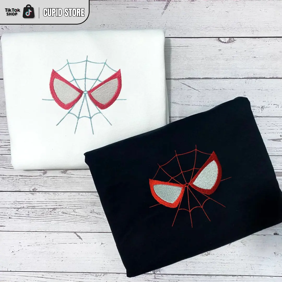 Embroidered Matching Spider Couple Movie Sweatshirt, Couple Matching Sweater, Bestfriend Shirt, Couple Tee Matching Shirt For Bestfriend, Birthday Gifts