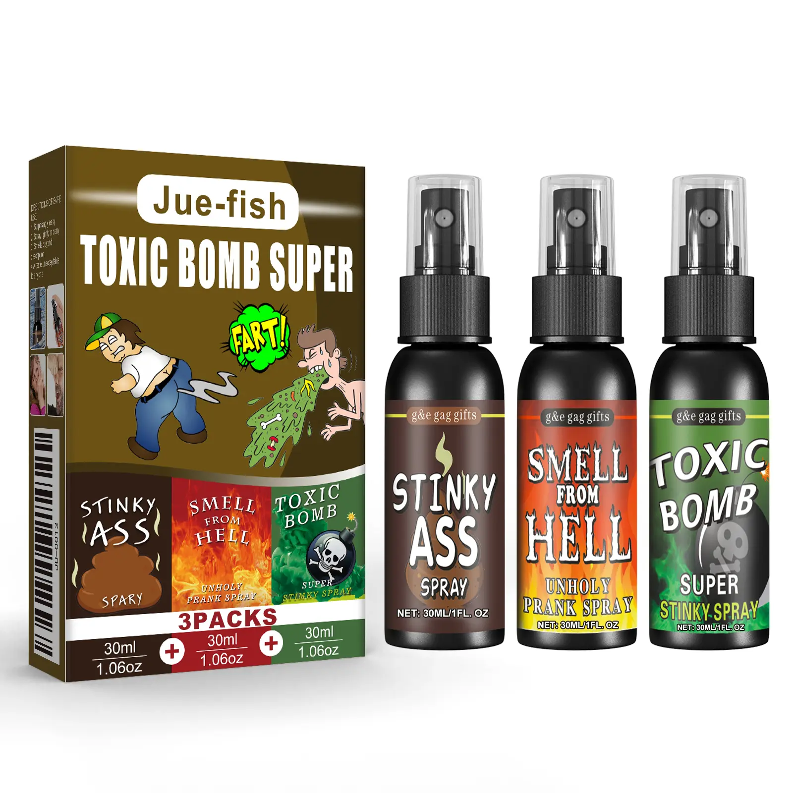 Jue-fish Toxic Bomb Super Fart Spray 3-Pack Jue-fish Toxic Bomb Super Fart Spray 3-Pack