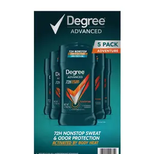 Men's Advanced Protection Antiperspirant Adventure 2.7 Oz 5 Pack 72H Nonstop Sweat & Odor Protection Activated by Body Heat