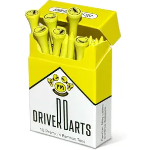 Driver Darts by P*ss Missile, Premium Bamboo Wood Golf Tees - Iconic Tee Packging and Style, Cool Golf Gifts