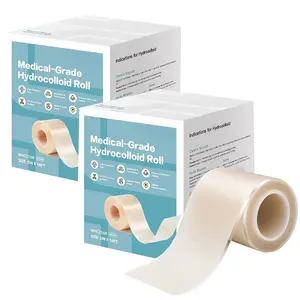 Hydrocolloid Roll for Wound Care - Cut-to-Size, Extra Large Hydrocolloid Patch Bandages with Self-Adhesive, Ultra Absorbent, Flexible & Waterproof, First Aid Kit Essential Healthcare acne pimple patch bandaids