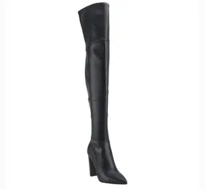 Marc Fisher Leather OTN Boots - Black Over-the-Knee Boot with Pointed Toe Design for Women Size 7M Footwear Walking Shoes