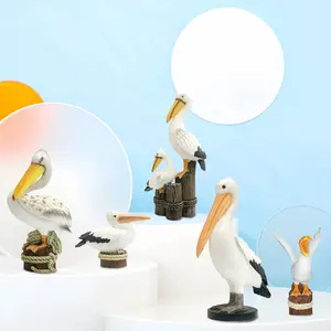 Cute Pelican Design Resin Ornament, Figurine, 1 Count Creative Animal Shaped Decoration Craft, Desktop Decorative Ornament for Home Office, Home Decor