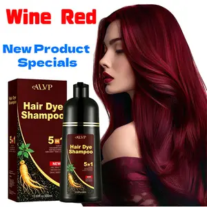 ALVP 2026 Shampoo 5 In 1 Herbal Wine Red ColorShampoo For Women & Men Covers 100% Grays LongLasting Nourishes Scalp Ginseng Haircare outdoorfun