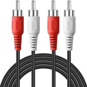 RCA Cables, 2RCA Male to 2RCA Male Stereo Audio Subwoofer Cable Dual Shielded RCA Cord for Home Theater, HDTV, Amplifier, Hi-Fi Systems, Speakers (10 Feet)