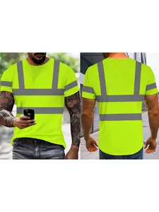 Lightweight Breathable Work T-Shirt for Men – Crew Neck Short Sleeve, Machine Washable Graphic Tee for Construction, Warehouse & Gardening, Casual Workwear