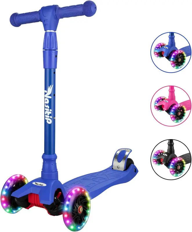 AEBC-9 Bearing Kick Scooter for Kids Age 3-5 Adjustable Height 4 Wheels ...