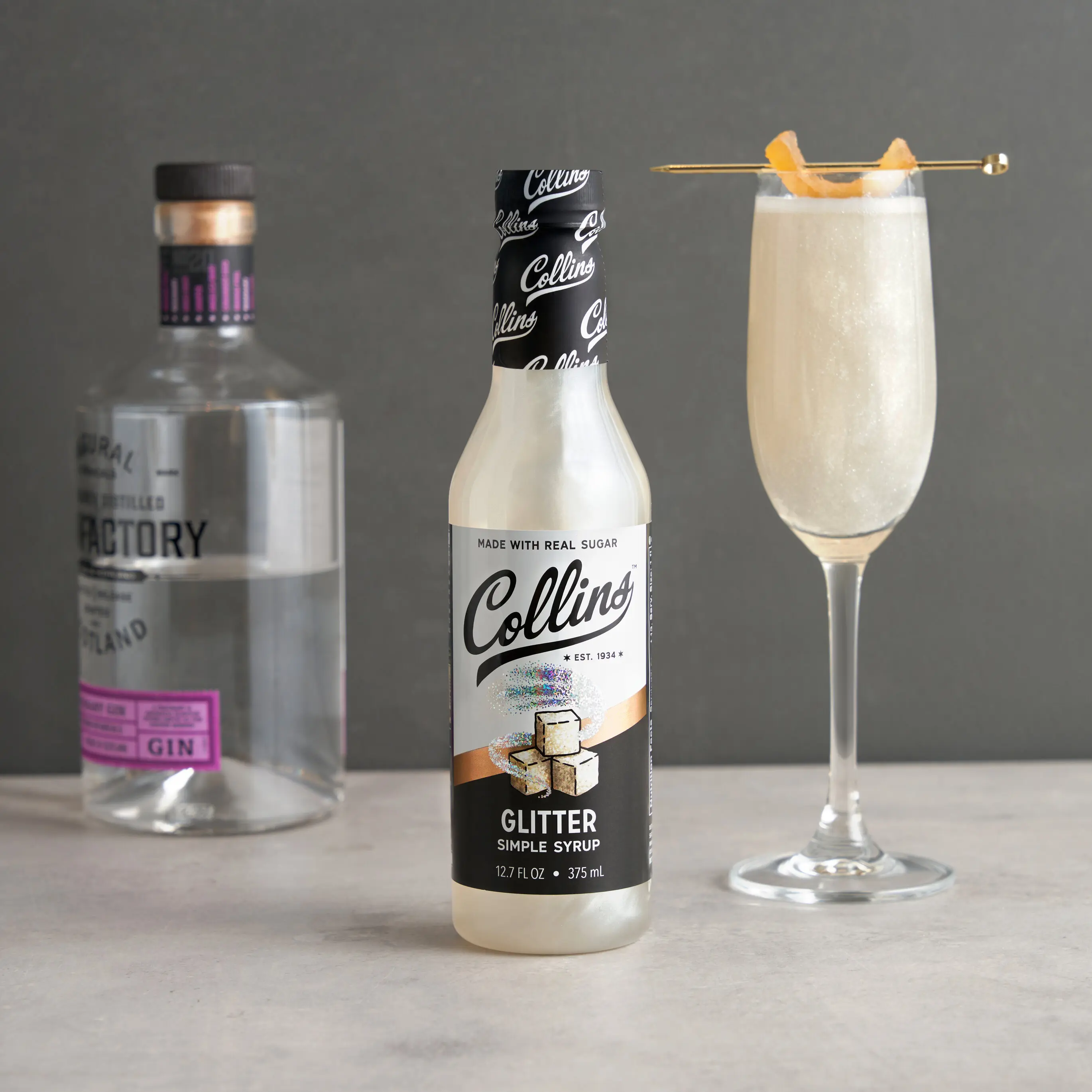 Glitter Simple Syrup, 12.7 oz - Made with Real Sugar & Edible Glitter for Cocktails and Lemonades, Home Bar, Bachelorette Parties, Shimmer in Every Sip