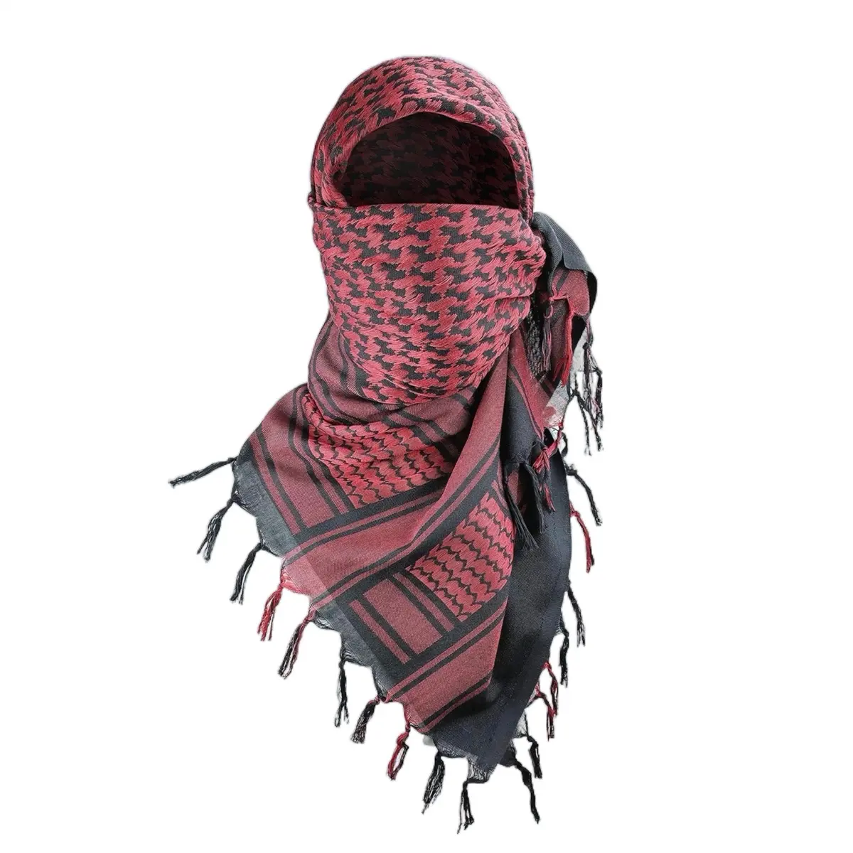 Shemagh Black/Red 100% Cotton Keffiyeh Scard Wrap Men and Women