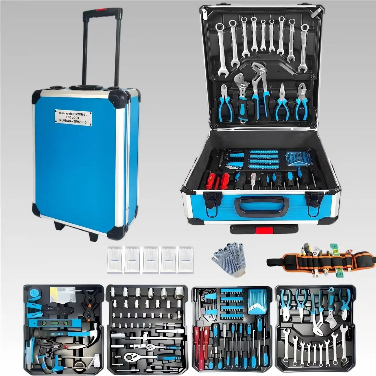 799 pcs Blue tool set with tool Belt